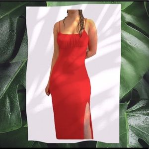 Red Maxi Dress With Slit